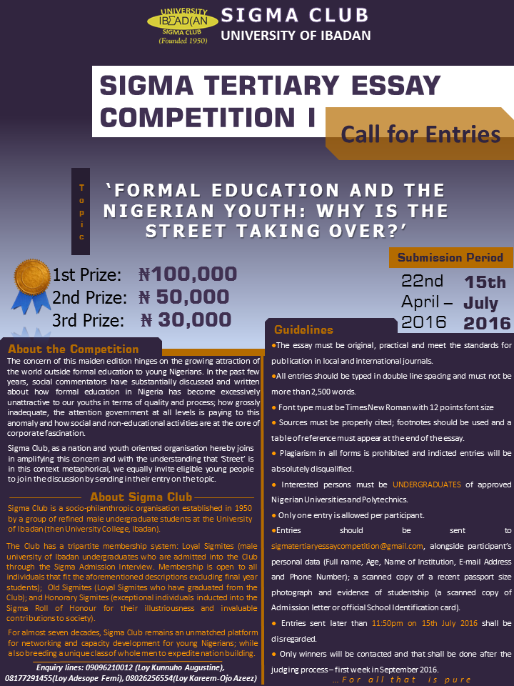 Essay writing competitions nigeria